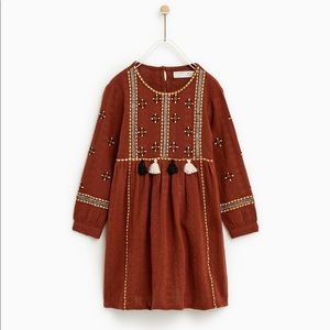 Zara Russet embroidered dress